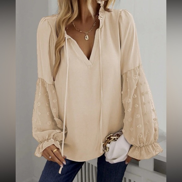 Boho Swiss Dot Oversized Blouse - Picture 2 of 16